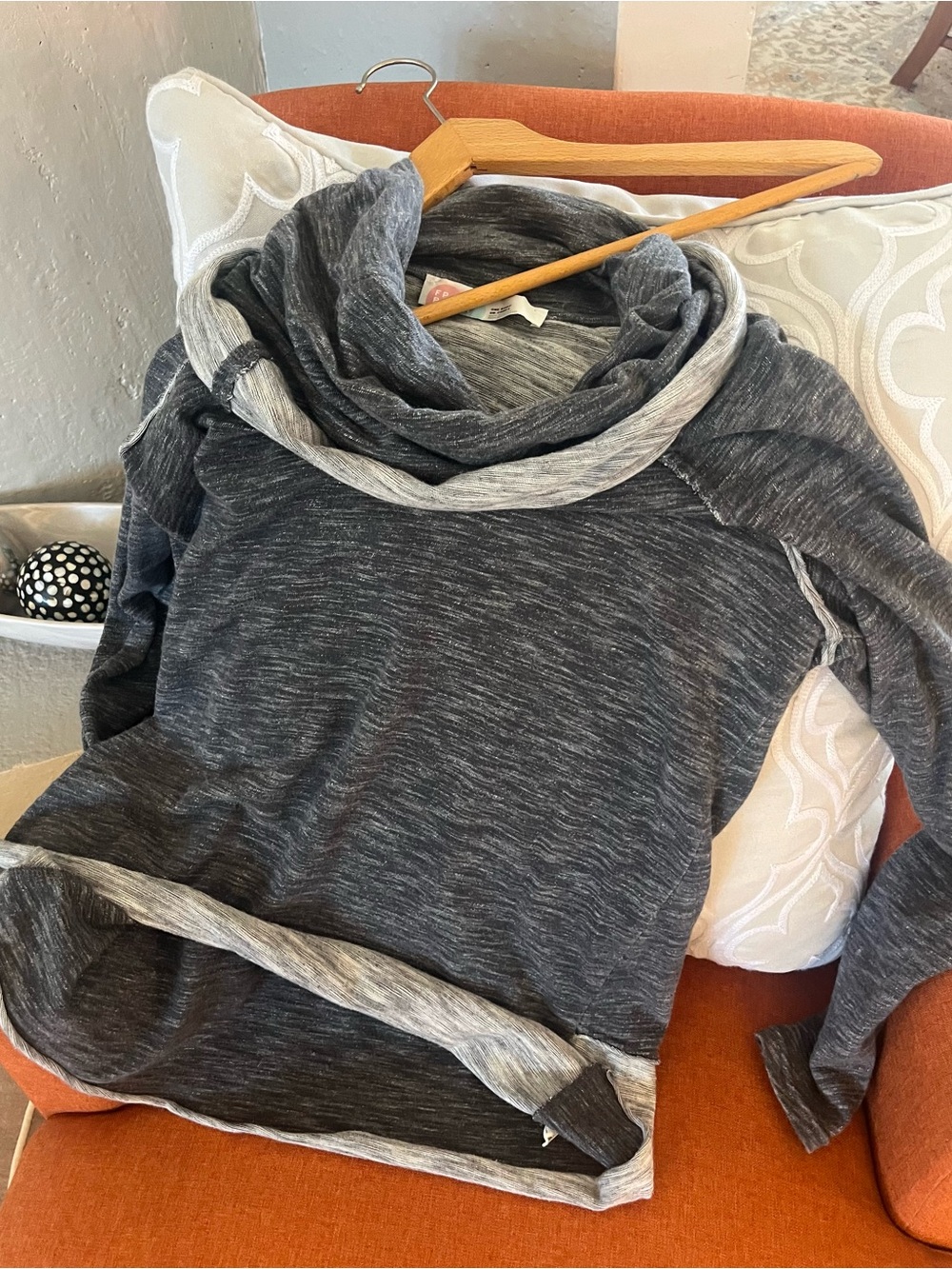 bp Dark Gray and Light Gray Cowl Neck Sweater